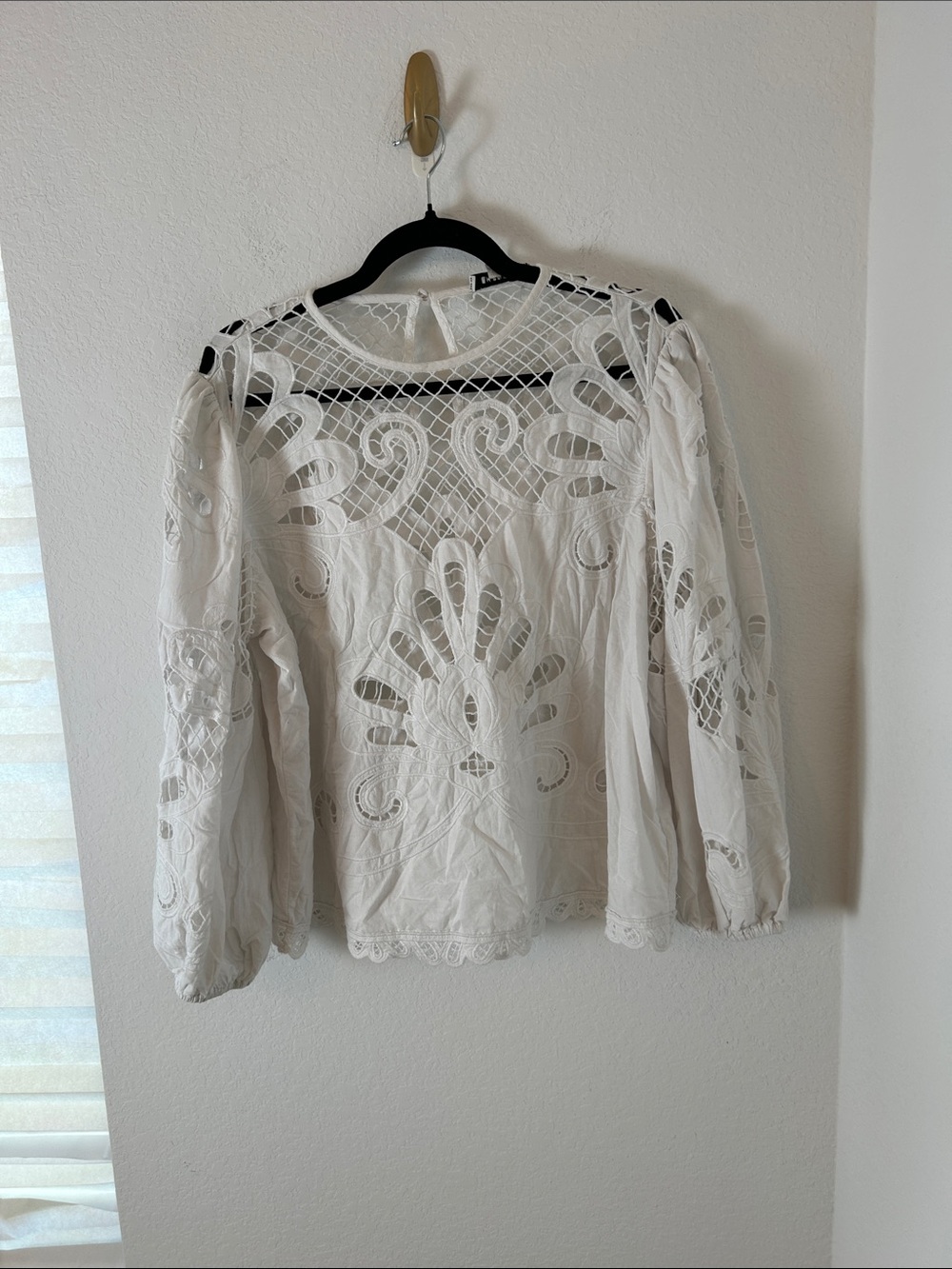 Express White Lace Cutout Blouse